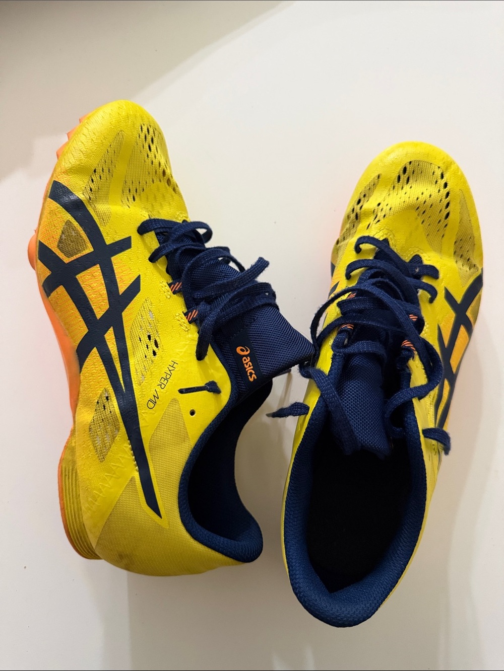 Asics Yellow & Navy Racing Track Spikes